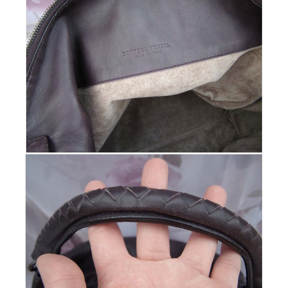 EUC BOTTEGA VENETA Large Leather Purple Eggplant Hobo Bag - Picture 11 of 16